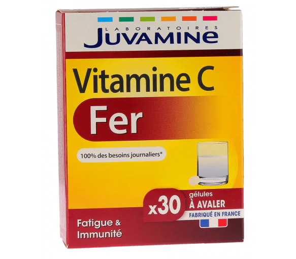 Vitamine C fer Juvamine - boîte de 30 gélules
