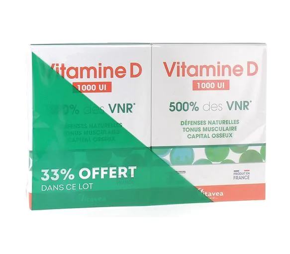 Vitamine D 1000UI Vitavea - lot de 2 boîtes de 90 comprimés