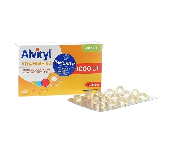 Vitamine D3 1000 UI Alvityl - boîte de 60 capsules
