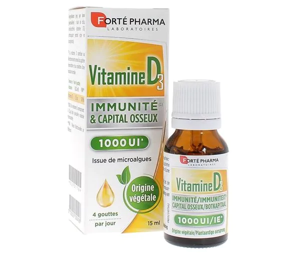 Vitamine D3 Immunité et capital osseux Forté Pharma - flacon compte-gouttes de 15ml