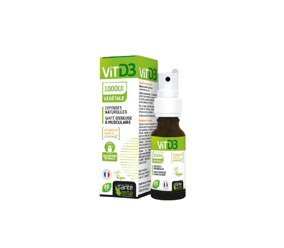 Vitamine D3 végétale 1000 UI défenses naturelles Santé Verte - spray de 20ml