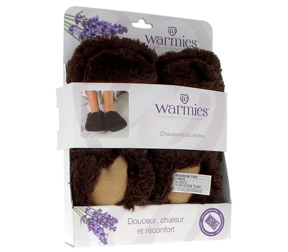 Warmies Chaussons bouillotte grain de millet micro-ondable Soframar - 1 paire de chaussons
