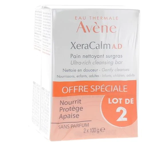 XeraCalm A.D Pain nettoyant surgras Avène - lot de 2 pains de 100 g