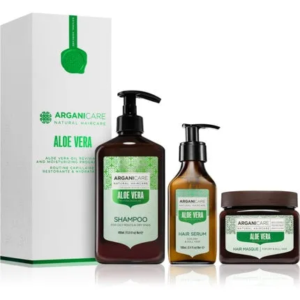 Arganicare Aloe Vera Oil Reviving and Moisturizing Program Set - Hydrating Effect
