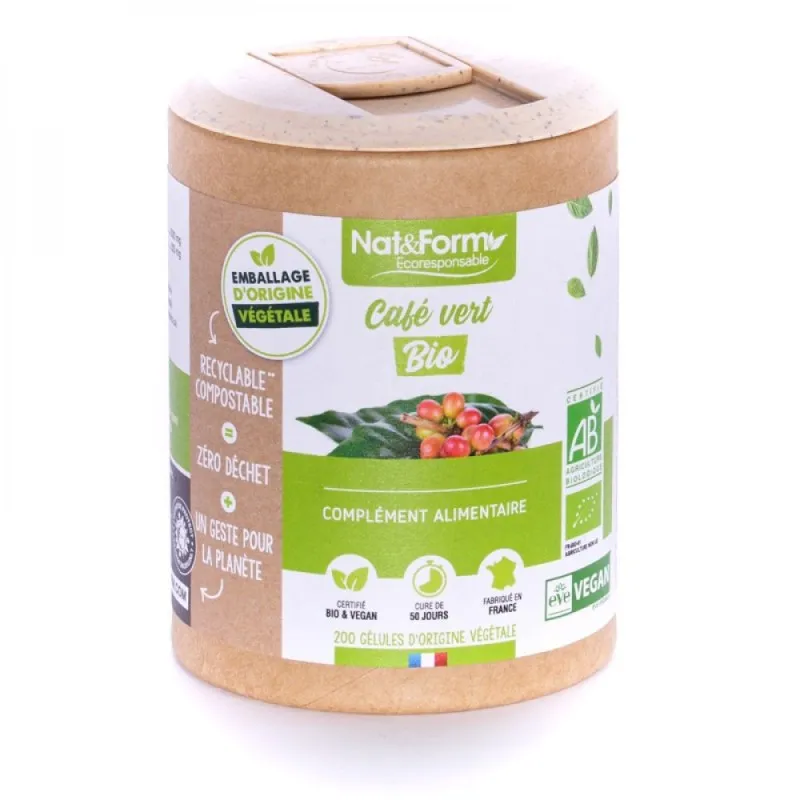 Achat Café Vert Bio (90Gel) Nat&Form | Parapharmacie AlpenPara