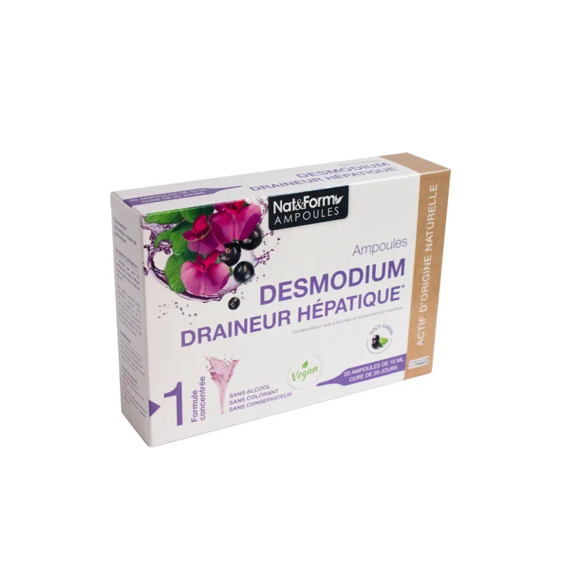 Achat Ampoules Desmodium Détoxification foie Nat&Form| ALPENPARA