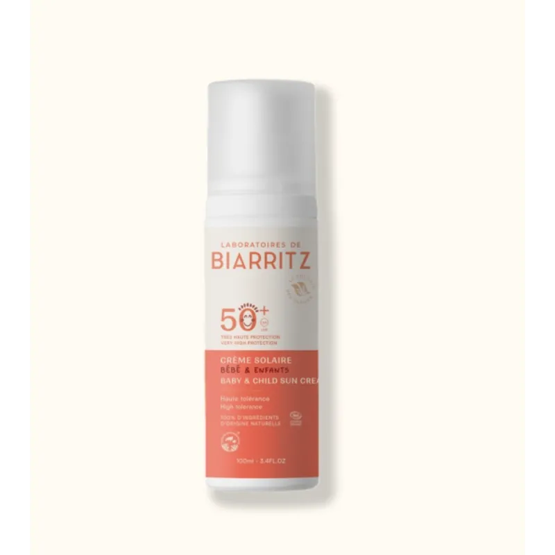 Crème Solaire SPF50+ Bébé-Enfant Visage et Corps Bio Biarritz