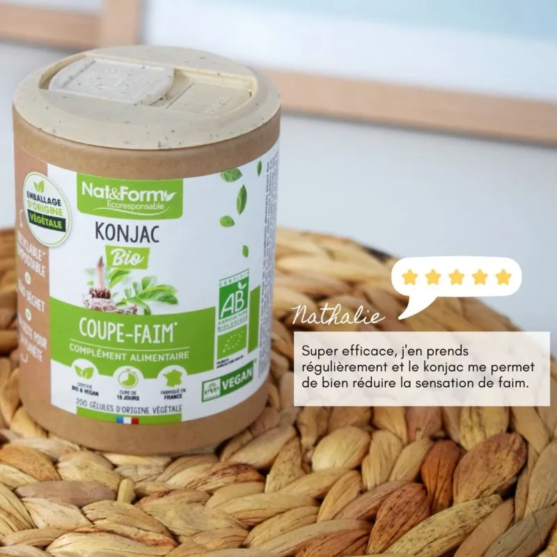 Achat complément alimentaire Konjac Bio (90Gel) Coupe faim Nat&Form