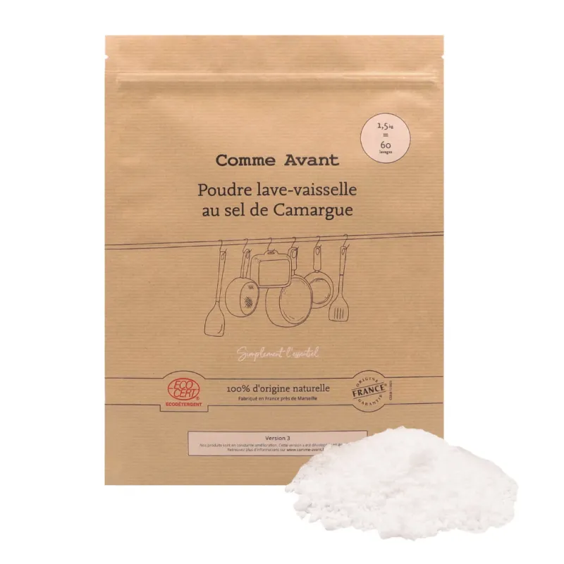 Poudre lave-vaisselle Bio au sel de Camargue - Version 3 Comme Avant