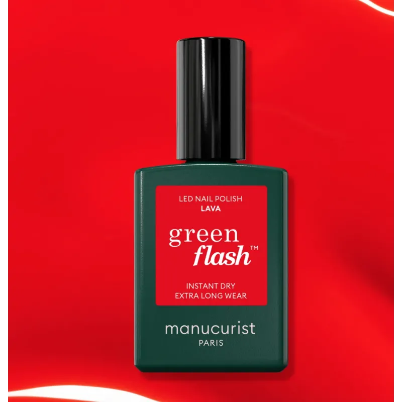 Vernis semi permanent LED GREEN FLASH Rouge Pop Lava Manucurist