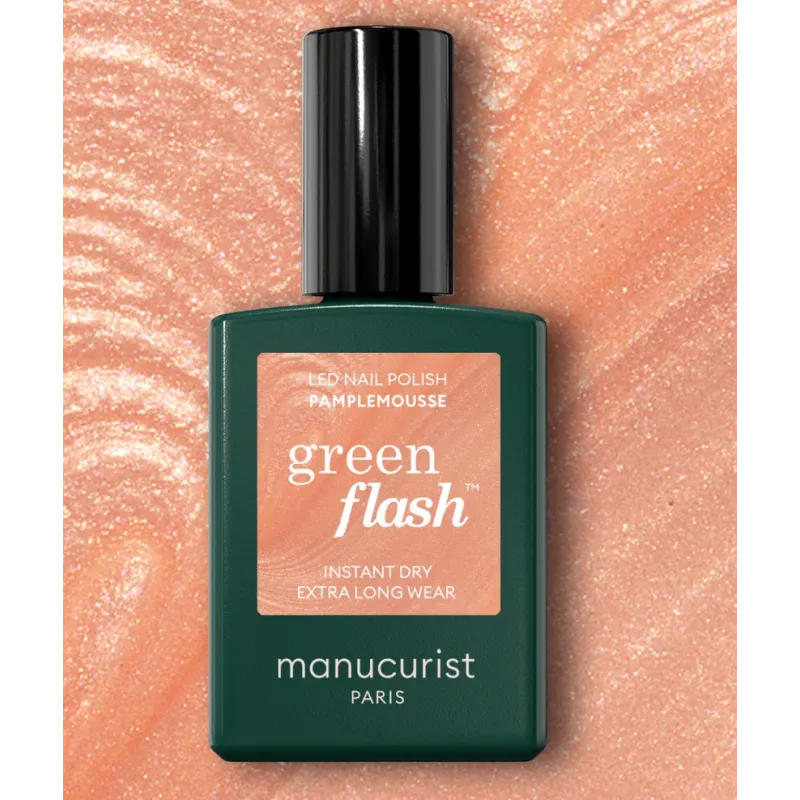 Vernis semi permanent Orange Doux Nacré LED GREEN FLASH Pamplemousse Manucurist