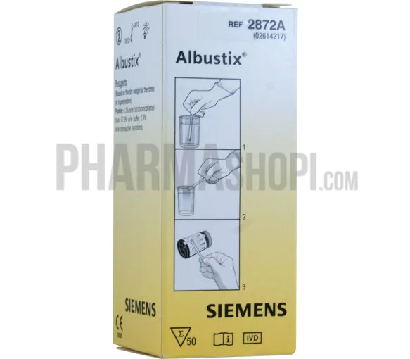 Albustix bandelettes réactives pour analyse d'urine - boite de 50 bandelettes