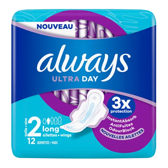Always Ultra Day 12 serviettes hygiéniques taille 2 long - MyHappyPara