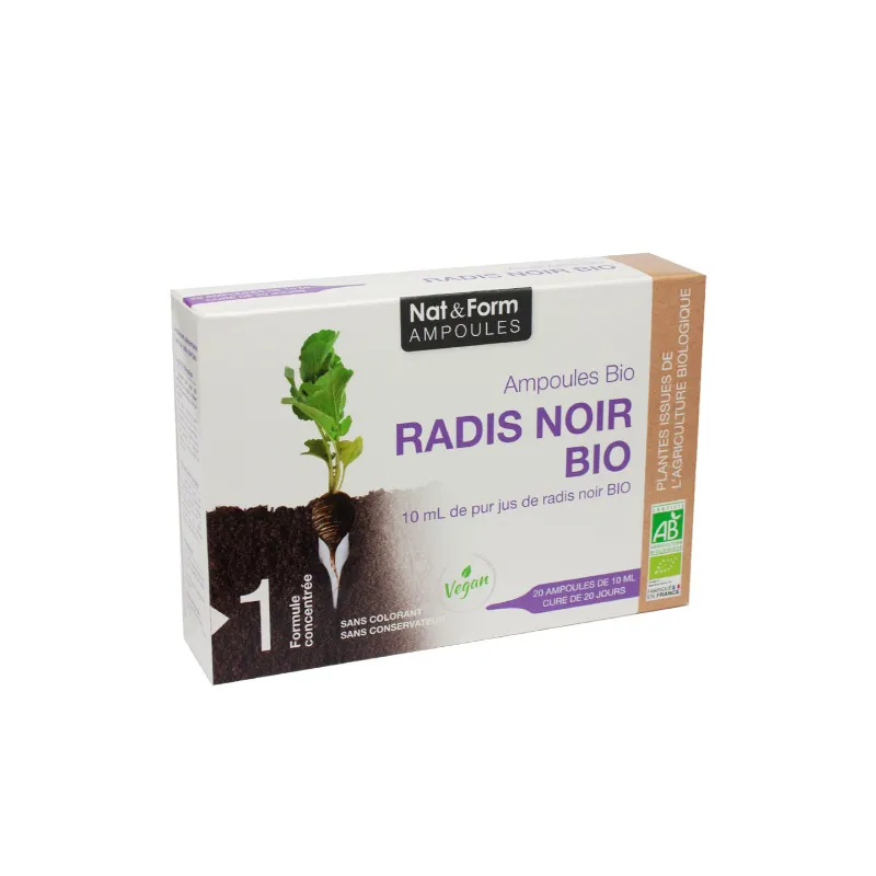 Achat Ampoules Radis Noir Bio de Nat&Form