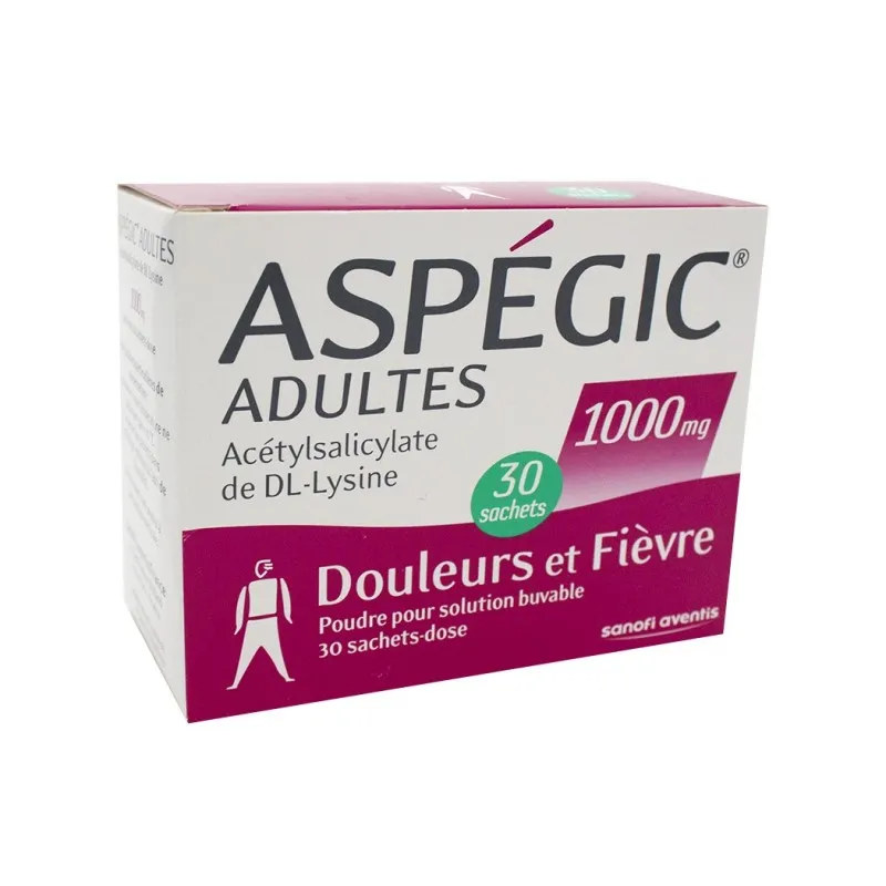 Aspegic 1000mg 30 sachets | Nom de la Pharmacie en variable