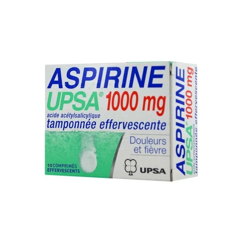 Aspirine UPSA 1000mg tamponnée effervescente 10 comprimés | Nom de...