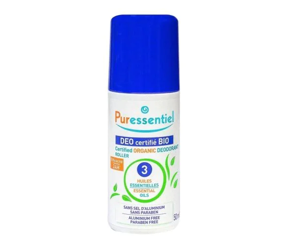 Déodorant aux 3 huiles essentielles bio Puressentiel - roll-on de 50ml