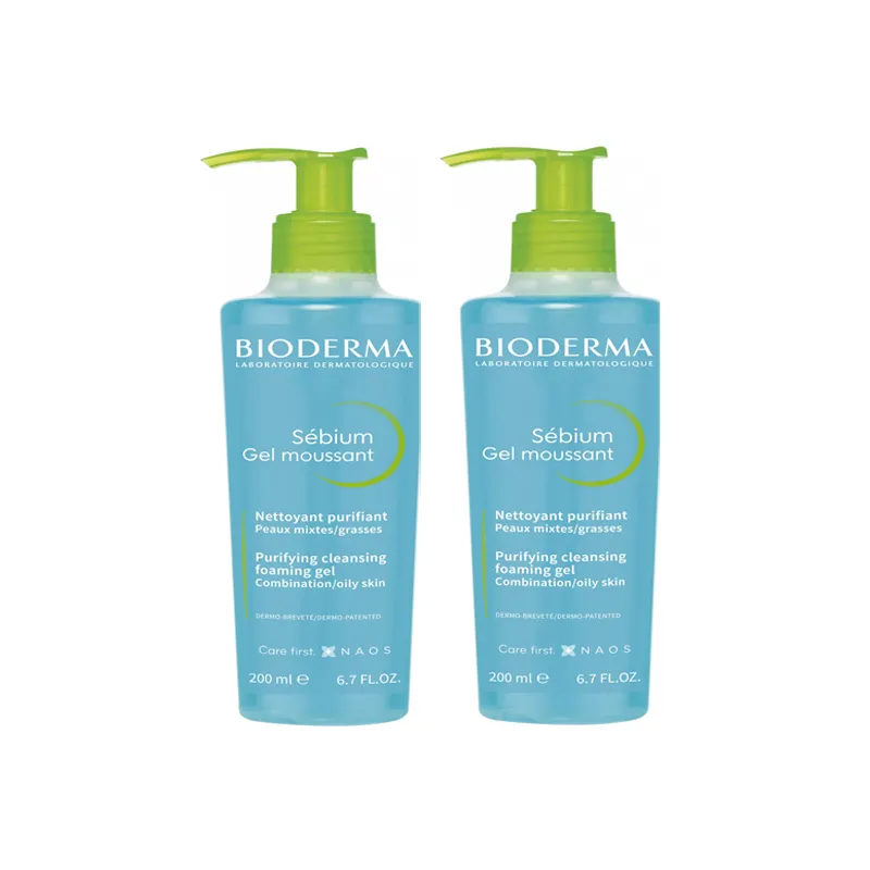 Labokapharma - Bioderma Sébium Gel moussant nettoyant purifiant lot de 2 x 200ml