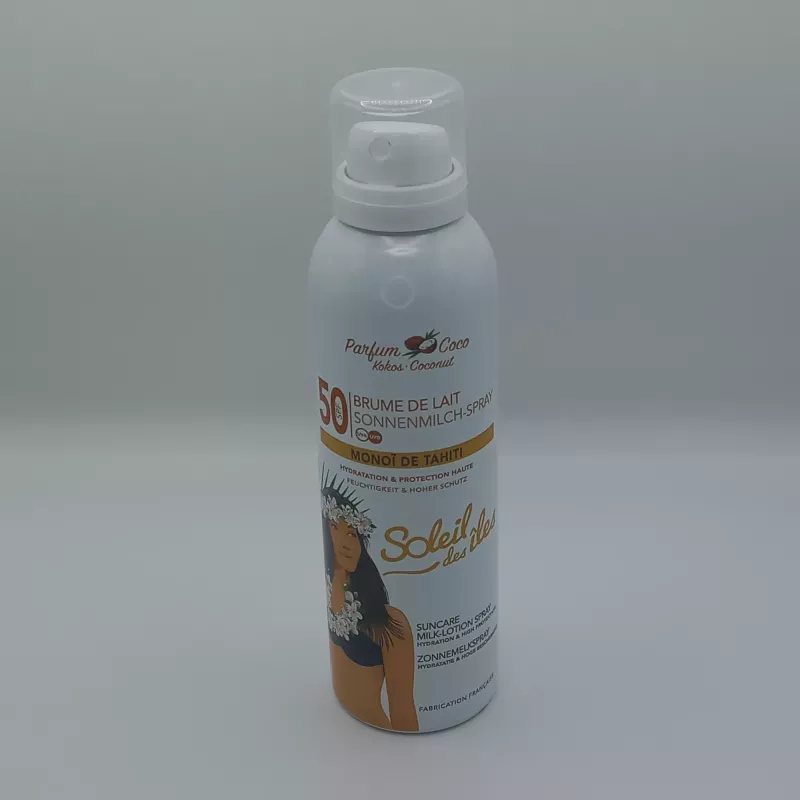 Brume Solaire Lactée Coco SPF50 150ml – Soleil des Îles | Protection Haute & Hydratation Gourmande