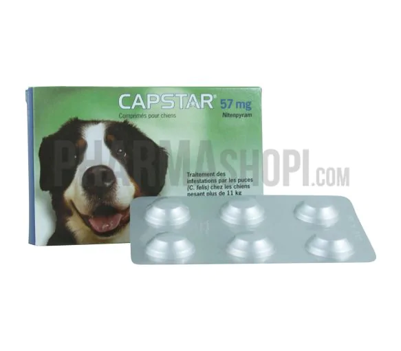 Capstar 57 mg comprimé pour chiens - boite de 6 comprimés