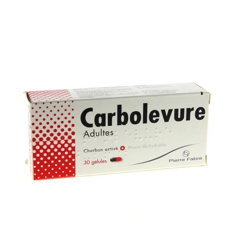 Carbolevure Adultes 30 gélules | Nom de la Pharmacie en variable