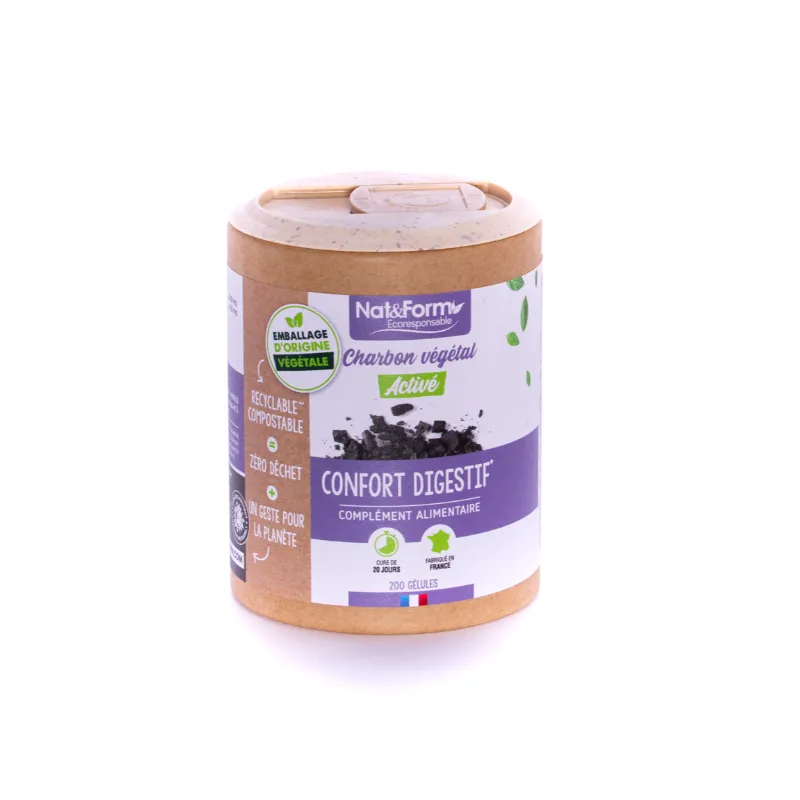 NAT&FORM | Charbon Végétal Activé Naturel, made in France | Parapharmacie Alpen Para