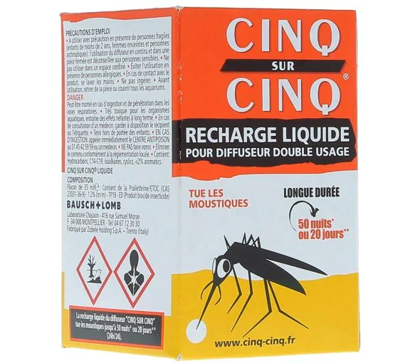 Recharge liquide pour diffuseur double usage Cinq sur Cinq - flacon de 35 ml