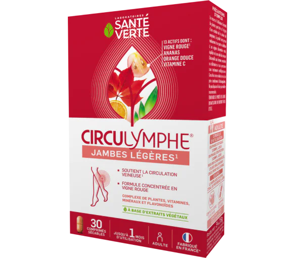 Circulymphe comprimé jambes lourdes Santé verte - 30 comprimés