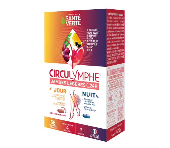 Circulymphe Jambes légères jour nuit Santé Verte - boîte de 56 comprimés