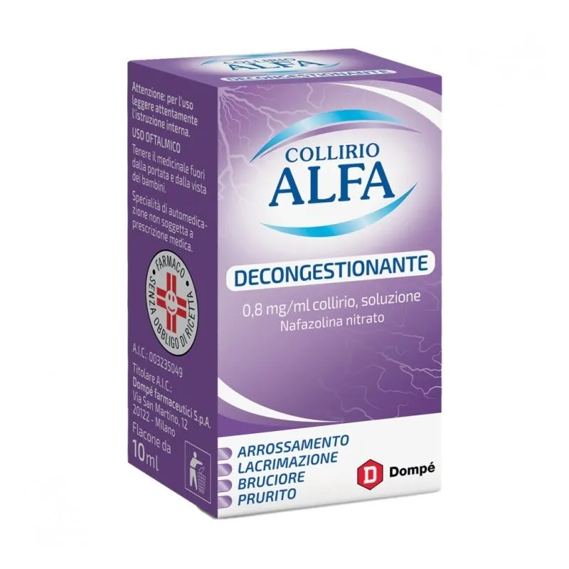 Collyre Alpha Collyre 0,8 mg/ml Naphazoline Décongestionnant Flacon 10 ml