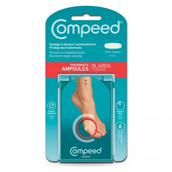 Labokapharma - Compeed Pansements Ampoules Petit Format Pour le côté du pied x 6