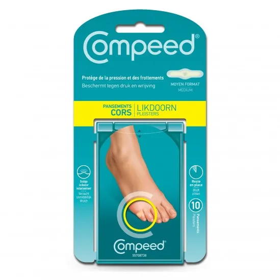 Labokapharma - Compeed Pansements Cors Moyen Format Cor sur les orteils x 10