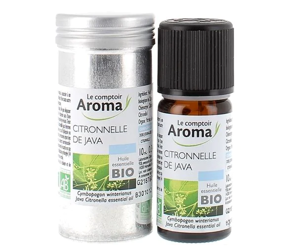 Huile essentielle de Citronnelle de Java Le comptoir Aroma - flacon de 10 ml