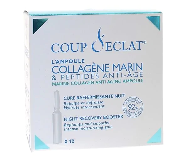 Collagène marin & Peptides anti-âge Coup d'éclat - boîte de 12 ampoules