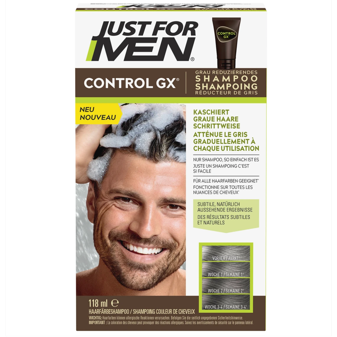 GX Control Shampooing Colorant Réducteur de Gris 118 ml