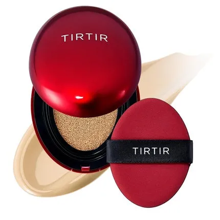 TIRTIR Mask Fit Red Cushion Foundation Japan's No.1 Choice for Glass Skin Long-Lasting Lightweight Buildable Coverage Semi-Matte 0.63 Fl Oz 24W Soft Beige