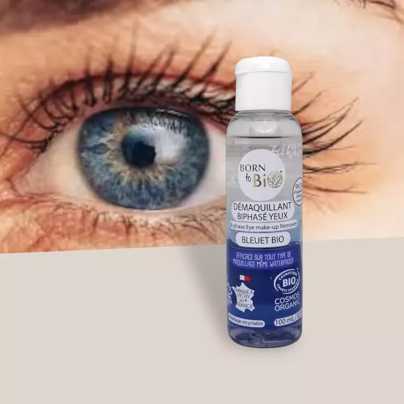 Démaquillant Biphasé Yeux 100ml – Born to Bio | Douceur & Efficacité Waterproof