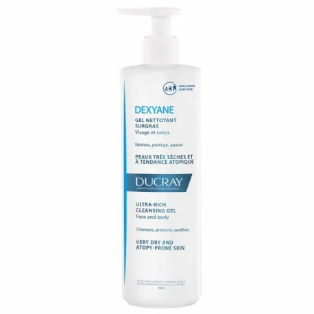 DEXYANE GEL NETTOYANT SURGRAS VISAGE ET CORPS PEAUX TRES SECHES A TENDANCE ATOPIQUE 400ML Ducray