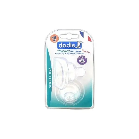 Dodie Sensation+ 2 Tétines Plate Col Large 6 Mois et + Débit 3 Rapide