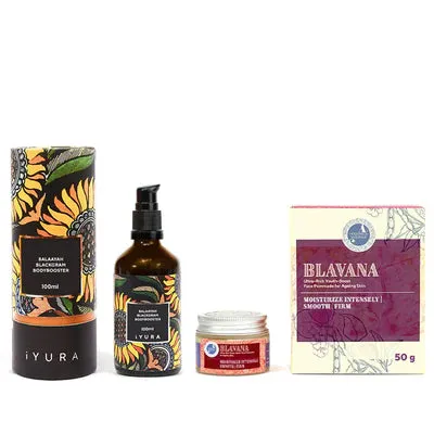 Ensemble de Crème Raffermissante Visage et d'Huile Corporelle Hydratante au Haricot Urd