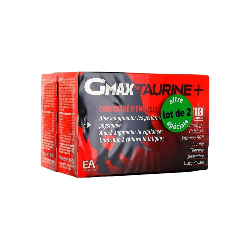 Ea Pharma gmax taurine+ lot de 2 x 30 ampoules
