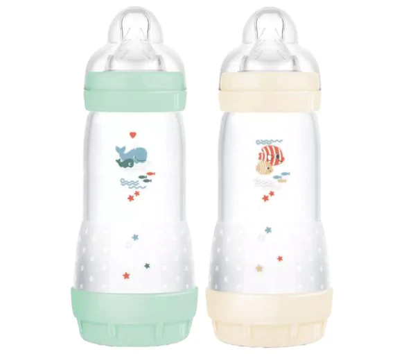 Biberons Easy Start 4 mois et + débit 3 Mam - lot de 2 biberons de 320 ml