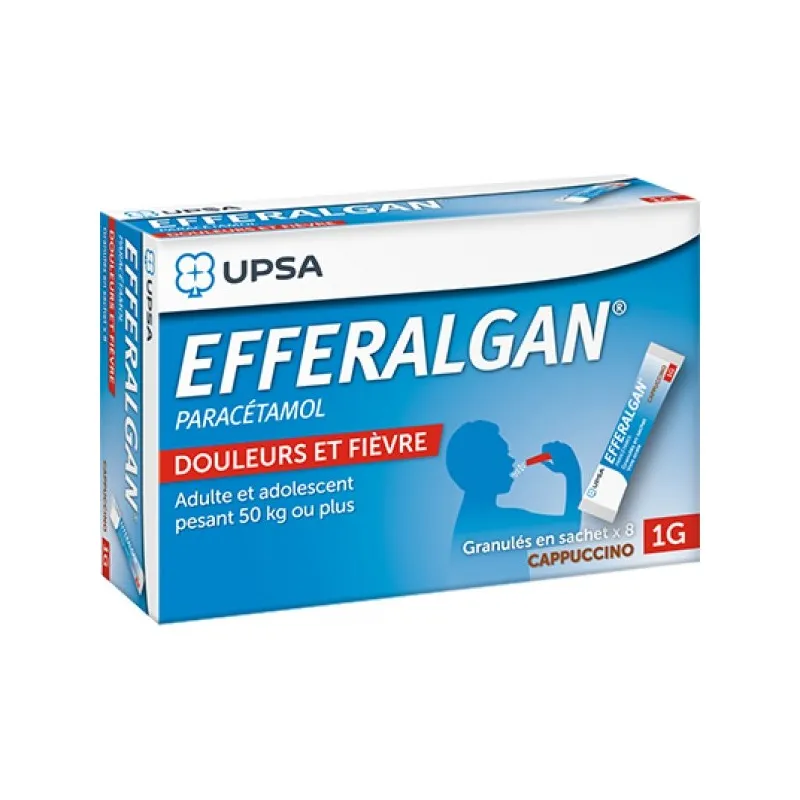 Efferalgan 1g Cappuccino granulés 8 sachets | Nom de la Pharmacie...