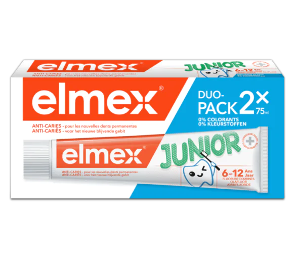 Dentifrice junior 6-12 ans Elmex - 2 tubes de 75 ml