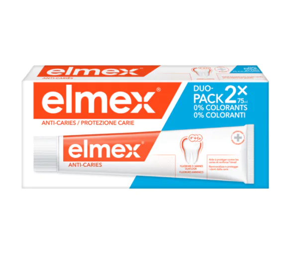 Dentifrice Protection caries Elmex - lot de 2 tubes de 75ml