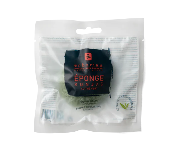 Éponge konjac au thé vert éponge douce exfoliante Erborian
