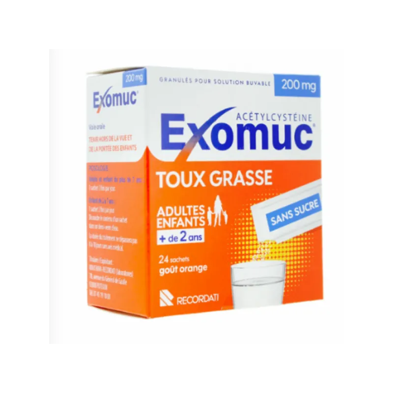Exomuc orange 200mg 24 sachets
