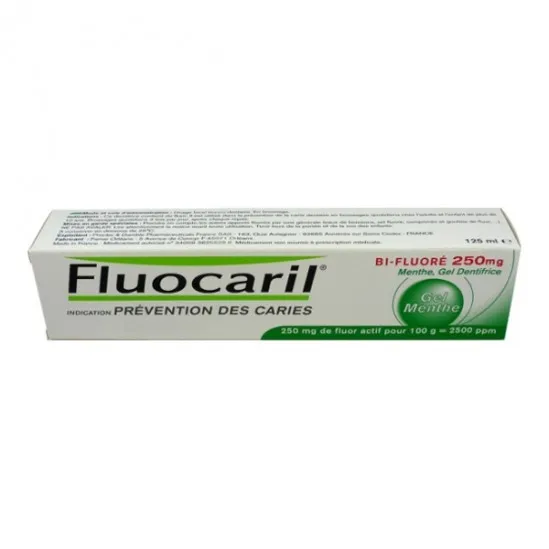 Fluocaril bi-fluoré 250mg menthe gel dentifrice 125ml