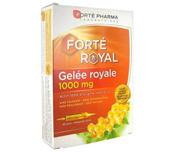 Gelée royale 1000 mg Forté Pharma - boîte de 20 ampoules de 10 ml