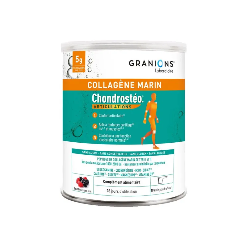 Labokapharma - Granions chondrostéo+ collagène marin confort articulaire 280gr